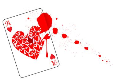 Ace of Hearts With Blood