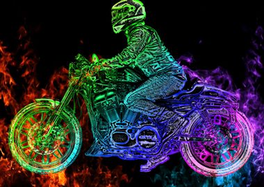 Motor bike flaming