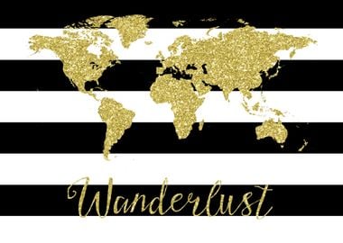 Wanderlust glitter map