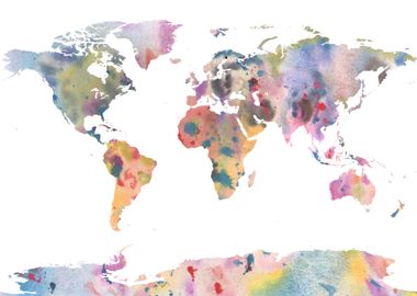 Rainbow watercolour map