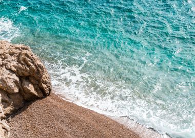 Stone Beach and Blue Sea