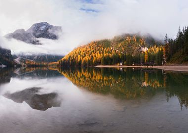 Foggy Clouds Over Mountain