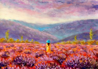 Girl in lavender field