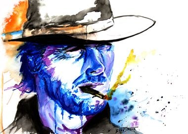 Clint Eastwood Watercolor