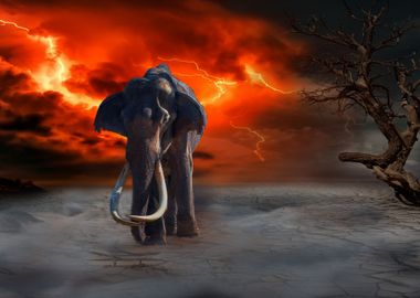 Elephant and lightning