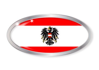 Austrian Flag Oval Button