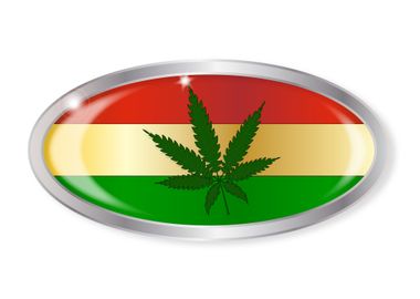 Rastafarian Flag Button