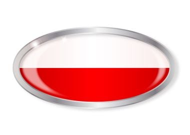 Polish Flag Oval Button