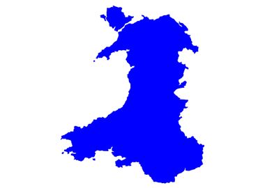 Silhouette Map Of Wales