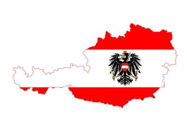 Austrian Flag and Map