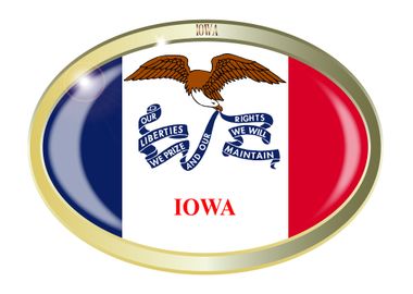 Iowa State Flag Button