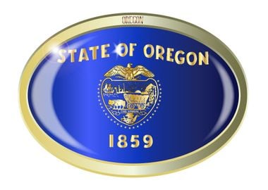 Oregon State Flag Button