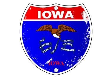 Iowa Flag Sign