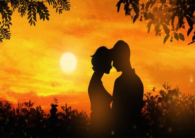 Love Couple at Sunset