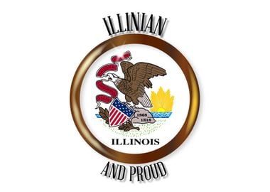 Illinois Proud Flag Button