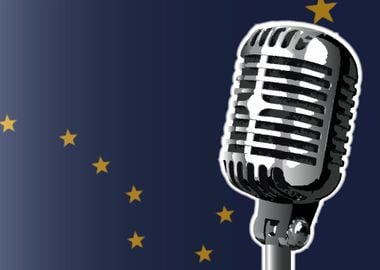 Alaska Flag And Microphone