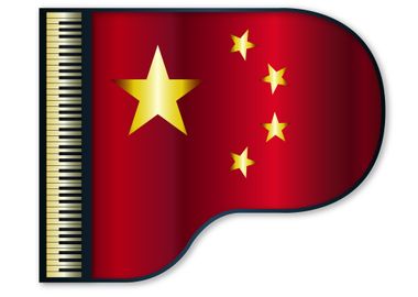 Grand Piano Chinese Flag