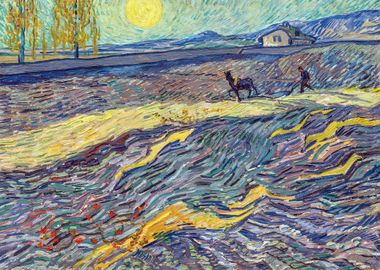 Van Gogh Plowing Farmer