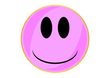 Pink Smile Face Button