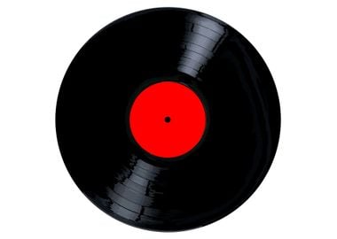 Blank Red Record Label