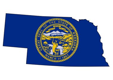 Nebraske Map and Flag