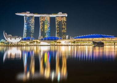 Singapore Skyline by night