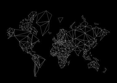 world low poly black