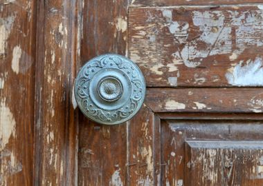 wood door metal handle