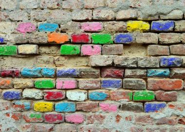 colored bricks wall