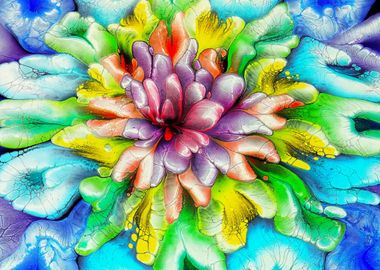 Rainbow reverse flower