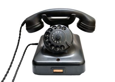 Retro black Phone isolated