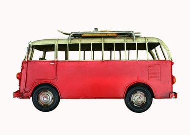 vintage red van toy