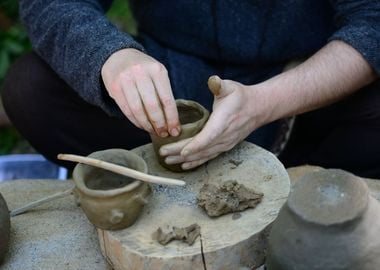 Ancient Dacian potter