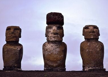 Mohais on Easter Island