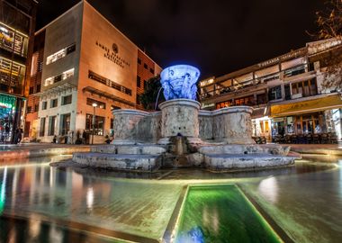 near water fountain