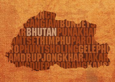 Bhutan Country Word Map