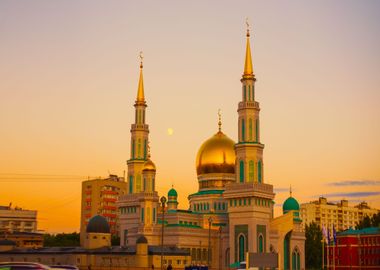 mosque sunset