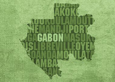 Gabon Country Word Map Art