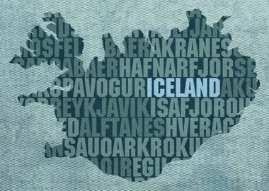 Iceland Country Word Map