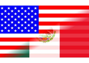 USA And Mexican Flag Blend