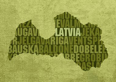 Latvia Country Word Map 