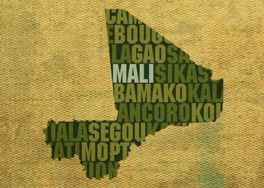 Mali Country Word Map Art