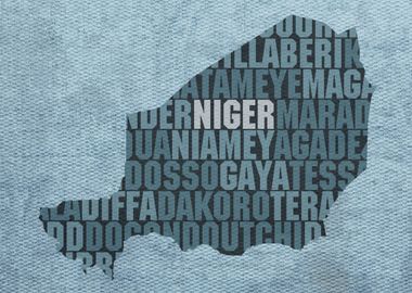 Niger Country Word Map Art