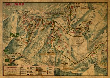 Sauze D Oulx Piste Ski Map