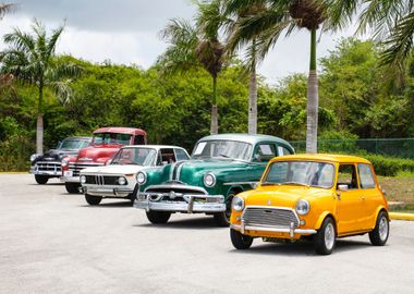 five car parked