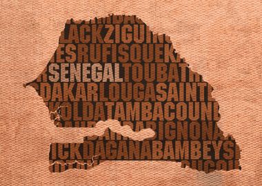 Senegal Country Word Map