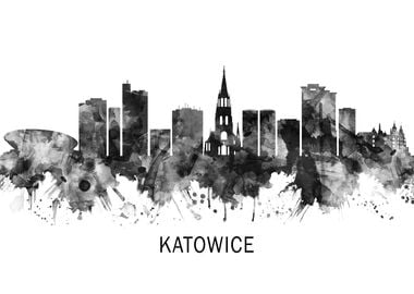 Katowice Poland Skyline BW