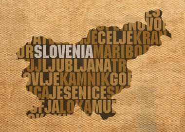 Slovenia Country Word Map 