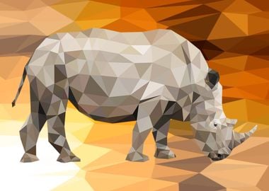 Rhino Animal in polygon