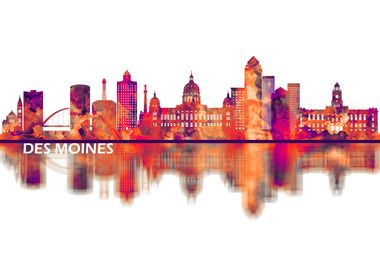 Des Moines Iowa Skyline